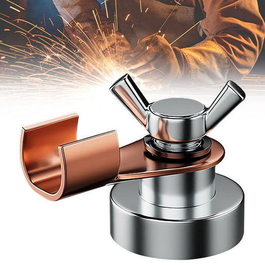 Welding Magnetic Grounding Clamp, Heavy Duty Welding Support Ground Clamp Tools, Copper Tail Welding Accessory Stabilizing Clamps, 1 Pcs, 1.38 Inches