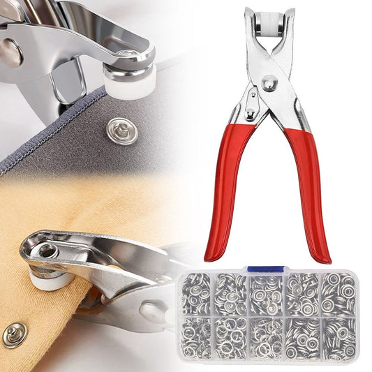 Metal Snaps Buttons with Fastener Pliers Press Tool Kit Perfect for DIY Crafts Clothes Hats and Sewing, Snap Button Fasteners Kit for Clothing Sewing, 50 Sets