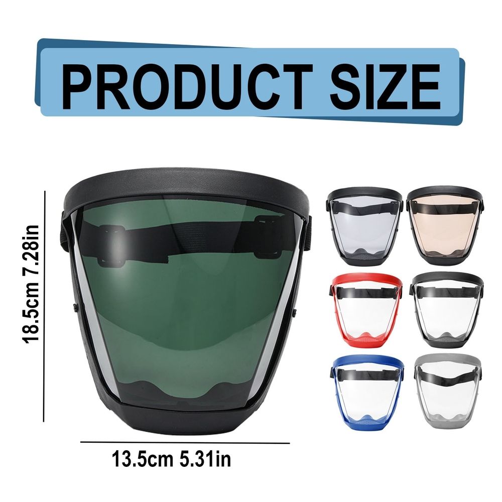 Protective Face Shield, Transparent Reusable Visor, Anti-Fog Plastic Shield, Lightweight Guard with Elastic Band and Filter, Universal Safety Cover for Daily Protection,Black