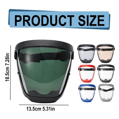 Protective Face Shield, Transparent Reusable Visor, Anti-Fog Plastic Shield, Lightweight Guard with Elastic Band and Filter, Universal Safety Cover for Daily Protection,Black