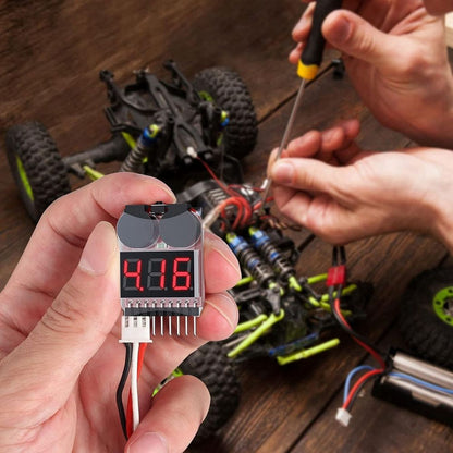 5PCS 2 In1 1-8 Battery Voltage Tester, RC Low Voltage Buzzer Alarm, Battery Monitor Checker Tester for Lipo/Li-Ion