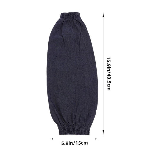 2 Pairs Thickened Denim Forearm Guard Sleeves Dark Protective Welding Sleeves for Work Safety