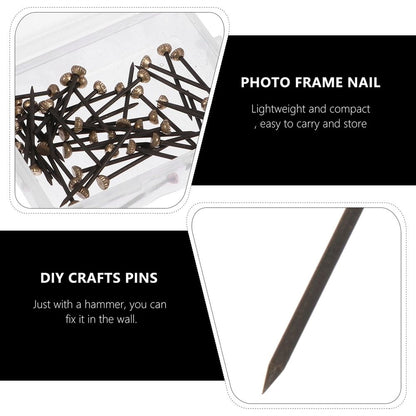 Black Alloy Nails 60 Pieces Compact Size for Photo Frames, Crafts, and Projects