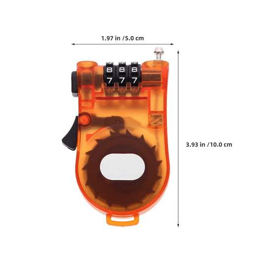 2Pcs Retractable Snowboard Security Cable Lock with Transparent Orange Heavy Duty Steel Wire