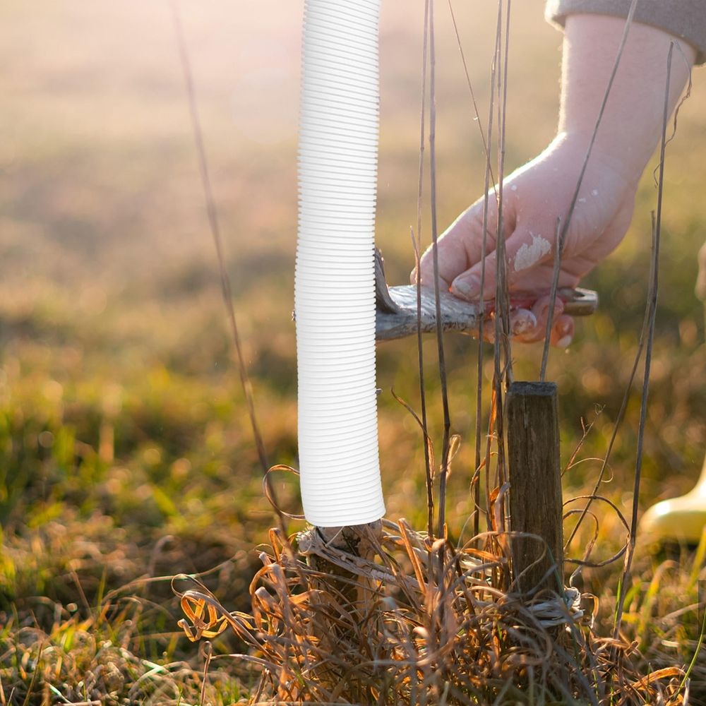Tree Protectors White PP Material 6-Pack Tree Guards for Garden and Outdoor Plant