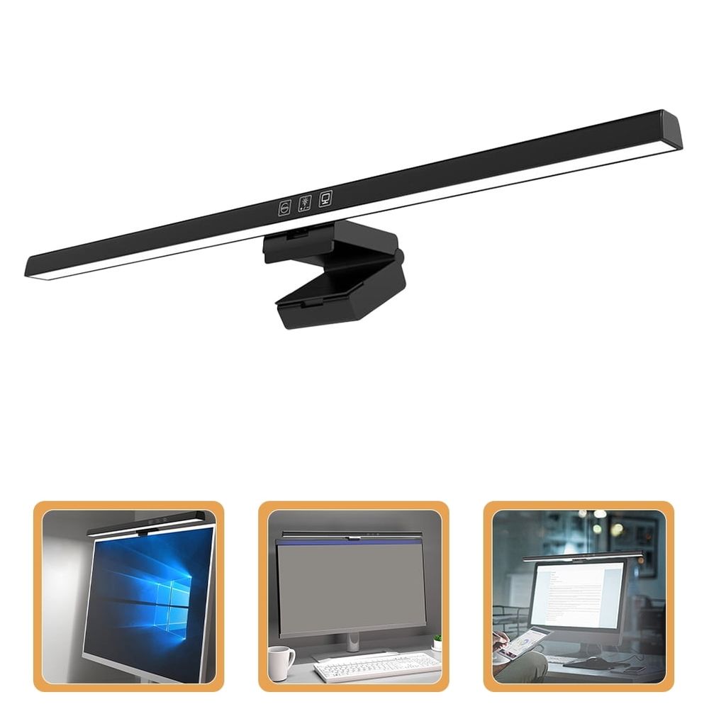 Monitor Lamp Bar, Black, Eye Fatigue Reducing, Intelligent Timing, Durable ABS Acrylic Metal, Home
