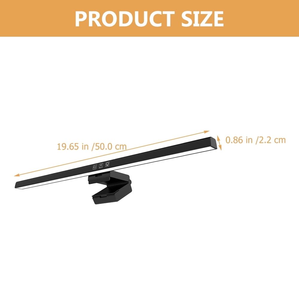 Monitor Lamp Bar, Black, Eye Fatigue Reducing, Intelligent Timing, Durable ABS Acrylic Metal, Home
