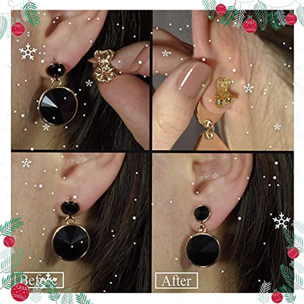3 Pairs Earring Lifters,Hypoallergenic Earring Backs For Droopy Ears,Adjustable Crown Earring Backs For Heavy Earring