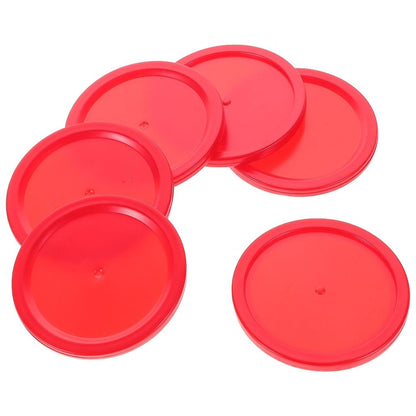Red Plastic Ice Hockey Training Pucks 6-Pack for Wet Weather and Rainy Day Practice Sessions