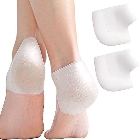 4Pcs Silicone Heel Protectors for Shoes Prevent Blisters,Cracked Heels Soft Gel Cushion Cups,Ankle Sleeves,Pads,Rubber Guards for Men&Women