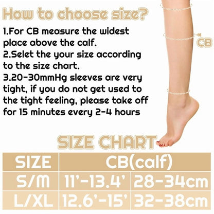 3 Pairs 20-30 mmHg Compression Sleeves - Medical Grade Calf Support for Women & Men Sport, Nurse, Pregnancy, Travel - Varicose Veins, Edema, Post-Surgery Recovery，L (BlackBeigeWhite)