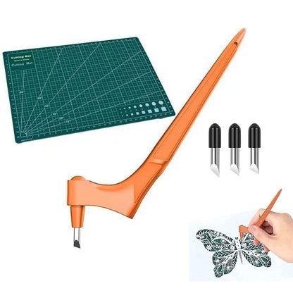 .Craft Cutting Tools Pen 360 Rotating Cutting Stainless Steel Craft Handheld Paper Cutting Tool With 3 Cutter Heads For Craft