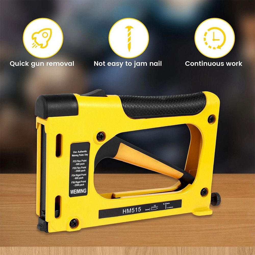 Nail Stapler for Woodworking Furniture Heavy Duty Construction Picture Frame Staple Metal Hand Tool Nailing Equipment