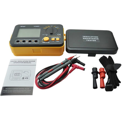 Manual Digital Insulation Resistance Tester with 10A Test Leads Large LCD Display