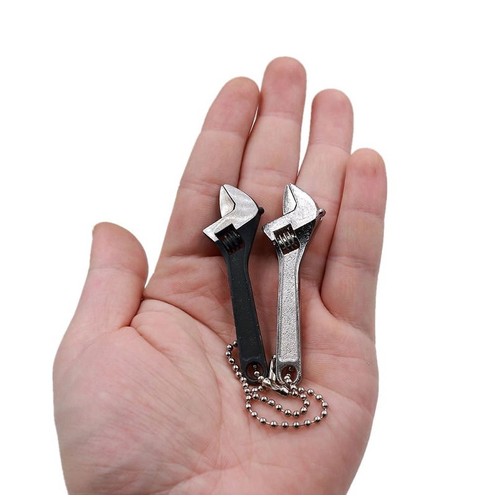 Metal Mini Wrench Adjustable Wrench Pocket Wrench Repair Spanner Hand Tool Black/White