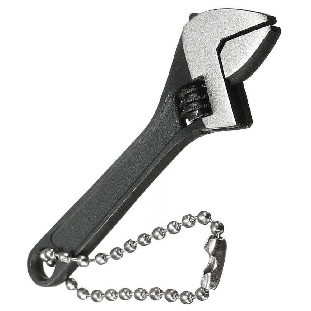 Metal Mini Wrench Adjustable Wrench Pocket Wrench Repair Spanner Hand Tool Black/White