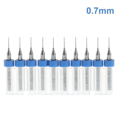 10 Pcs Tungsten Carbide Macro Drill Bits Set Mini Drill Bit for Circuit Boards Drilling 1.2mm Pink