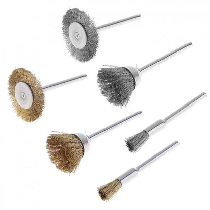 36Pcs Wire Steel Brass Brushes Set Polishing Brush Wheels Set for Dremel Rotary Tool