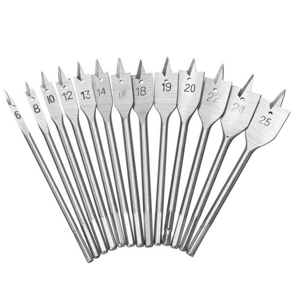Flat Wood Spade Drill Bit Hole Cutter Woodworking Carbon Steel Titanium Gold 14mm