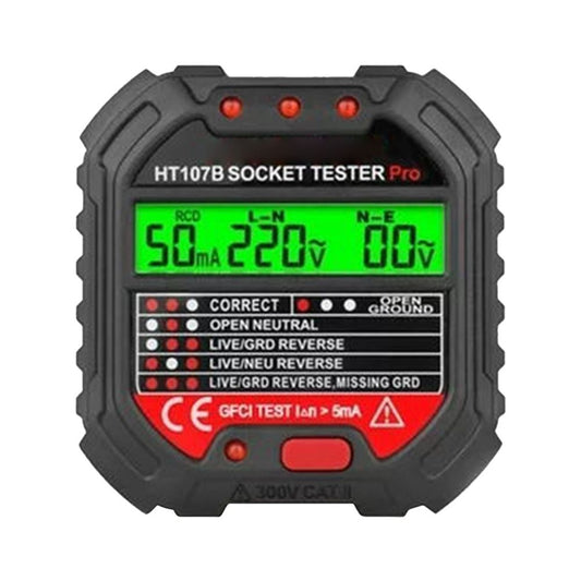 Electric Socket Tester, RCD and GFCI Receptacle Detector, Circuit Polarity and Voltage Detector for Outlet Testing, Electrical Ground Fault Receptacle Tester