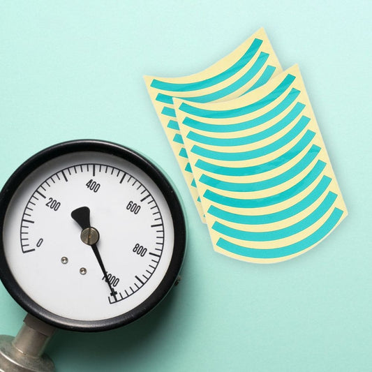 High Adhesion Reflective Pressure Gauge Stickers in Assorted Colors for Industrial Equipment Use