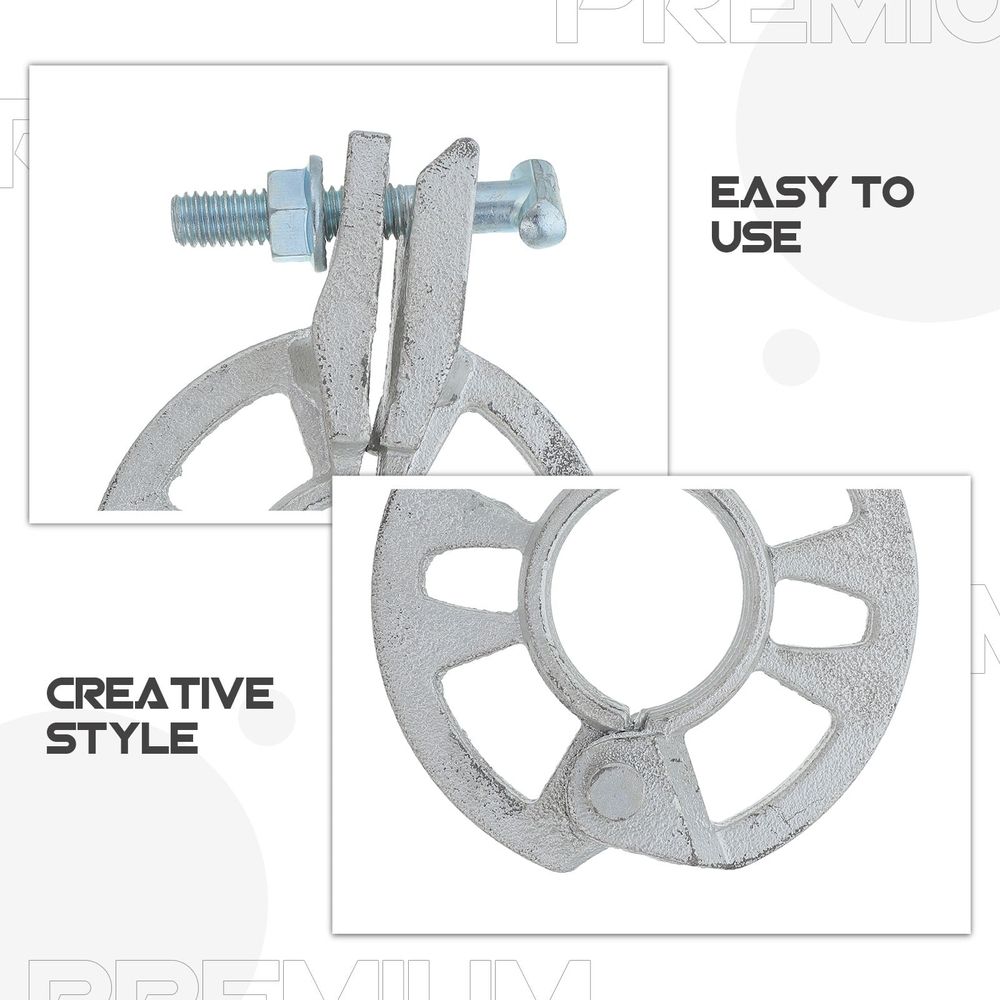 Industrial Scaffold Ring Lock Clamp Plated Silver with High Strength Steel Rosette Accessory