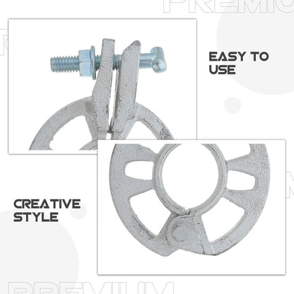 Industrial Scaffold Ring Lock Clamp Plated Silver with High Strength Steel Rosette Accessory