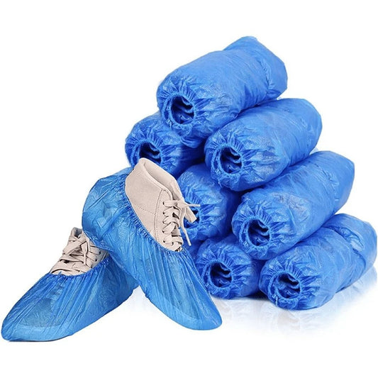 100 Pack 50 Pairs Disposable Shoe Covers Boot Cover Waterproof, Dust proof, The Size Fit Most, Non-slip, Blue, Protect Your Shoes, Floor, Carpet