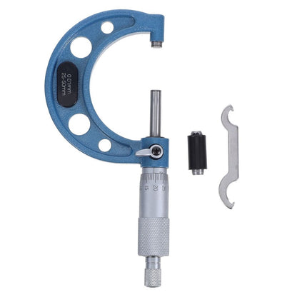 Stainless Steel Outside Micrometer 25-50mm Range with 0.01mm Graduation Precision Measuring Tool for Machinists and Engineers