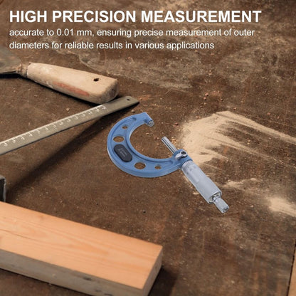 Stainless Steel Outside Micrometer 25-50mm Range with 0.01mm Graduation Precision Measuring Tool for Machinists and Engineers