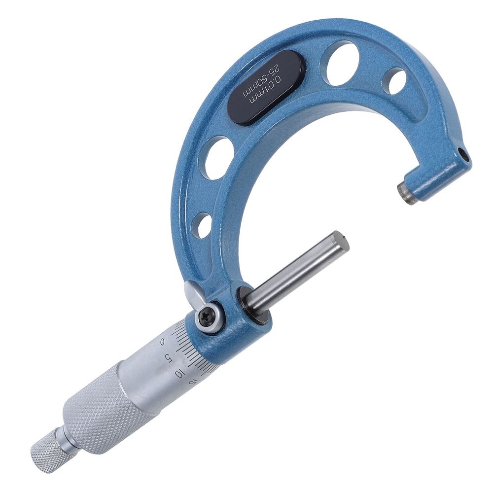 Stainless Steel Outside Micrometer 25-50mm Range with 0.01mm Graduation Precision Measuring Tool for Machinists and Engineers