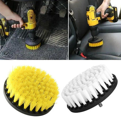 2 pcs Soft Drill Brush Attachment Set - Car Interior Detailing Kit, All Purpose Power Drill Brush with Extend Attachment