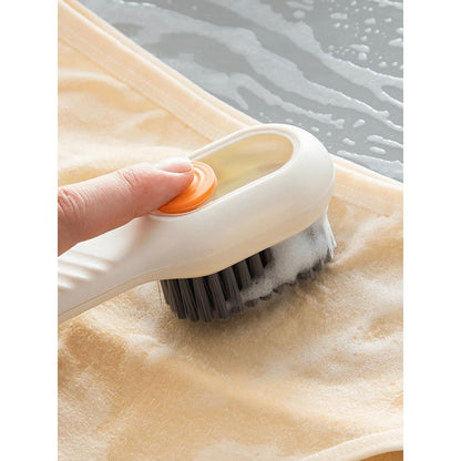 2 plastic shoe and clothing cleaning brushes - multi-purpose household cleaning tools (white, green)