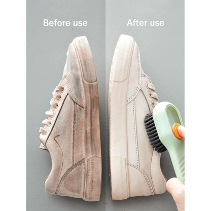 2 plastic shoe and clothing cleaning brushes - multi-purpose household cleaning tools (white, green)