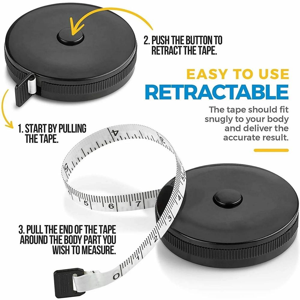 Tape Measure for Body Measuring Tape,(Pack of 2) Dual Sided inch and cm,Portable,Retractable Soft Ruler Tool for Measurements Body Fat,Fitness Sewing Tailor Fabric