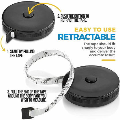 Tape Measure for Body Measuring Tape,(Pack of 2) Dual Sided inch and cm,Portable,Retractable Soft Ruler Tool for Measurements Body Fat,Fitness Sewing Tailor Fabric
