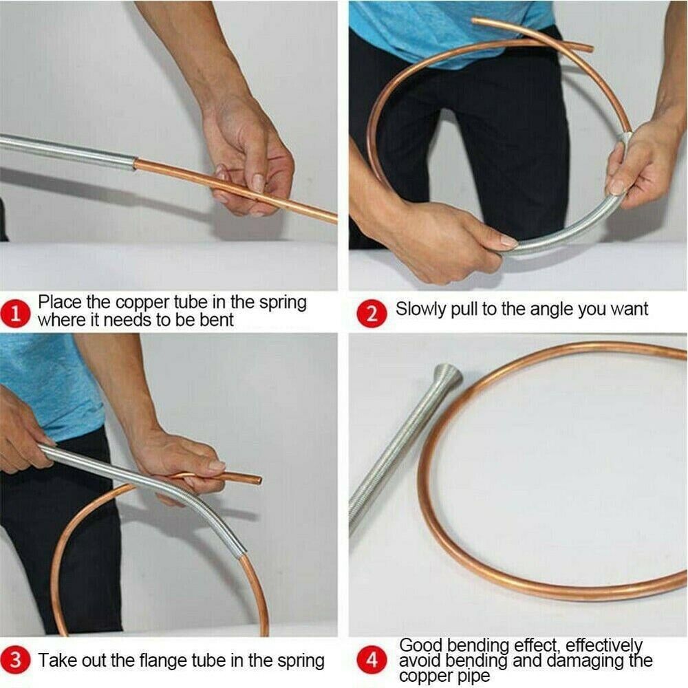 5Pcs Spring Tube Bender Tubing Steel Refrigerant Line Pipe Set Bending Tool