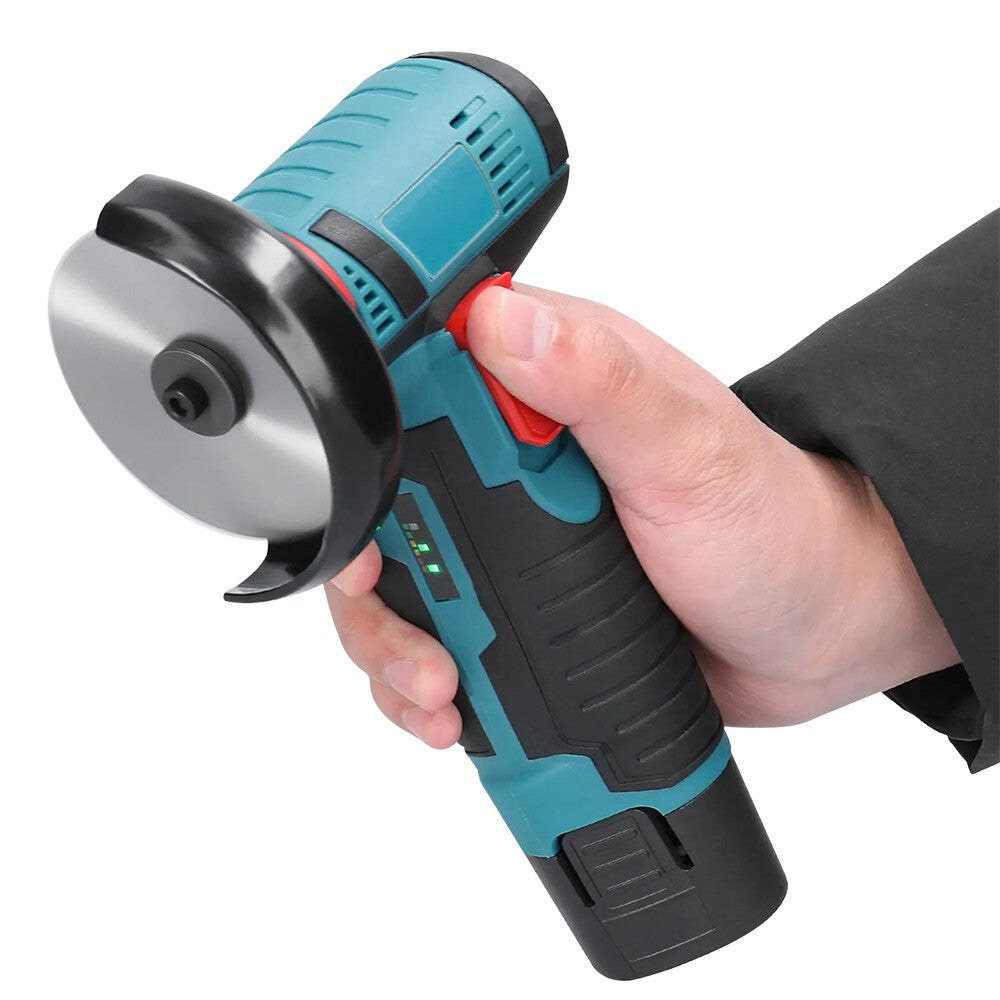800W Mini Cordless Brushless Angle Grinder Cutting Tool W/ 2x Battery & Charger