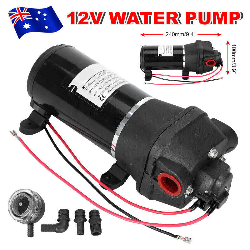 12V Water Pump 17LPM High Pressure Self-Priming for Caravan Camping Boat Marine