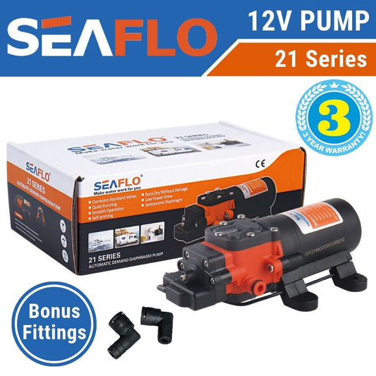 12v Seaflo Water Pump 21 Series 3.8LPM for Camper Trailer, Caravan Camping Boat