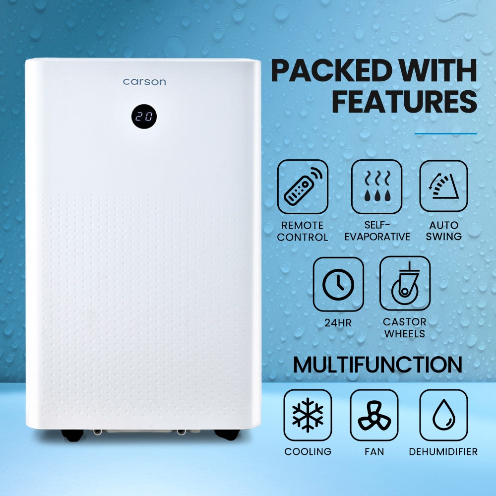 CARSON 3.5kW Portable Air Conditioner, with Dehumidifier Mode & Fan Cooler