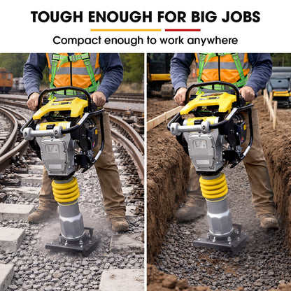 BAUMR-AG BRM-500 64KG Petrol Tamper Rammer Vibratory Plate Compactor, Lightweight, for Soil Sand Gravel Asphalt