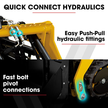 BAUMR-AG Grapple Bucket Accessory for BSR5000 Mini Loader Skid Steer, Quick Connect, Dual Hydraulic Cylinders