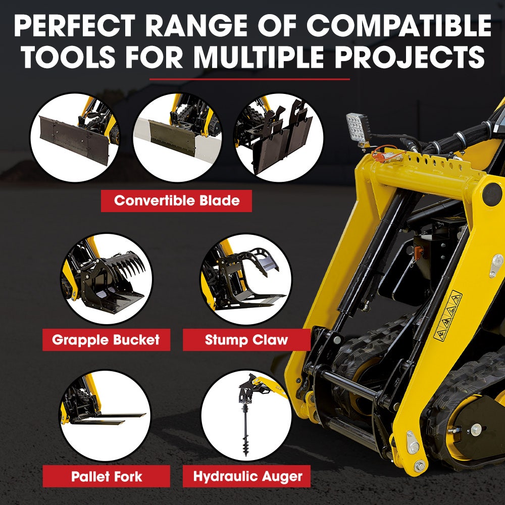 BAUMR-AG Pallet Forks Accessory for BSR5000 Mini Loader Skid Steer, Quick Connect Hydraulics, 150kg Rated Capacity