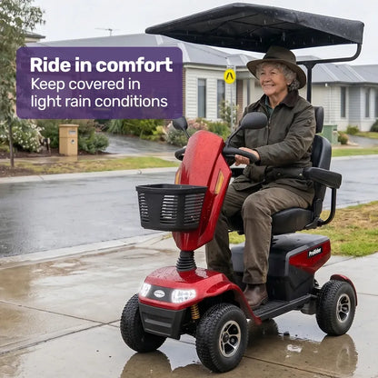 EQUIPMED Sun Shade Canopy for the ProRider Mobility Scooter, with 3 Adjustable Height Levels, Black