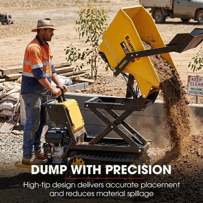 BAUMR-AG Tracked High Lifting/Tipping Power Barrow, 500kg Load Capacity, Hydrostatic, 9hp Engine