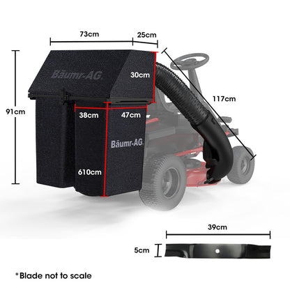 BAUMR-AG 150L Grass Catcher, for 30" 300RX Electric Ride on Lawn Mower