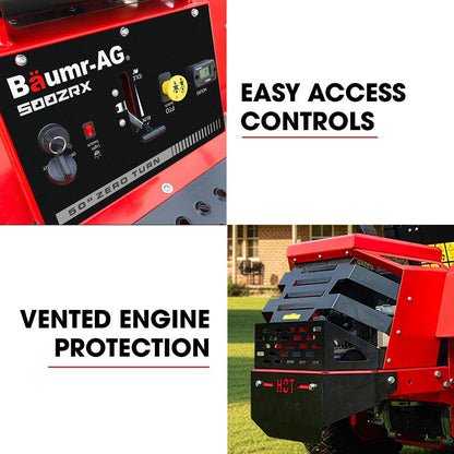BAUMR-AG 50" Zero-Turn Ride On Mower, Electric Start, 23hp, 764cc, Hydrostatic Drive, 7 Cut Heights