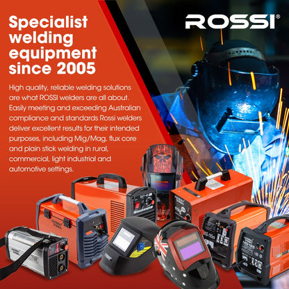 ROSSI 160 Amp AC DC TIG MMA ARC Stick Inverter Welder, Ideal for Aluminium and Copper Welding, 15A Plug