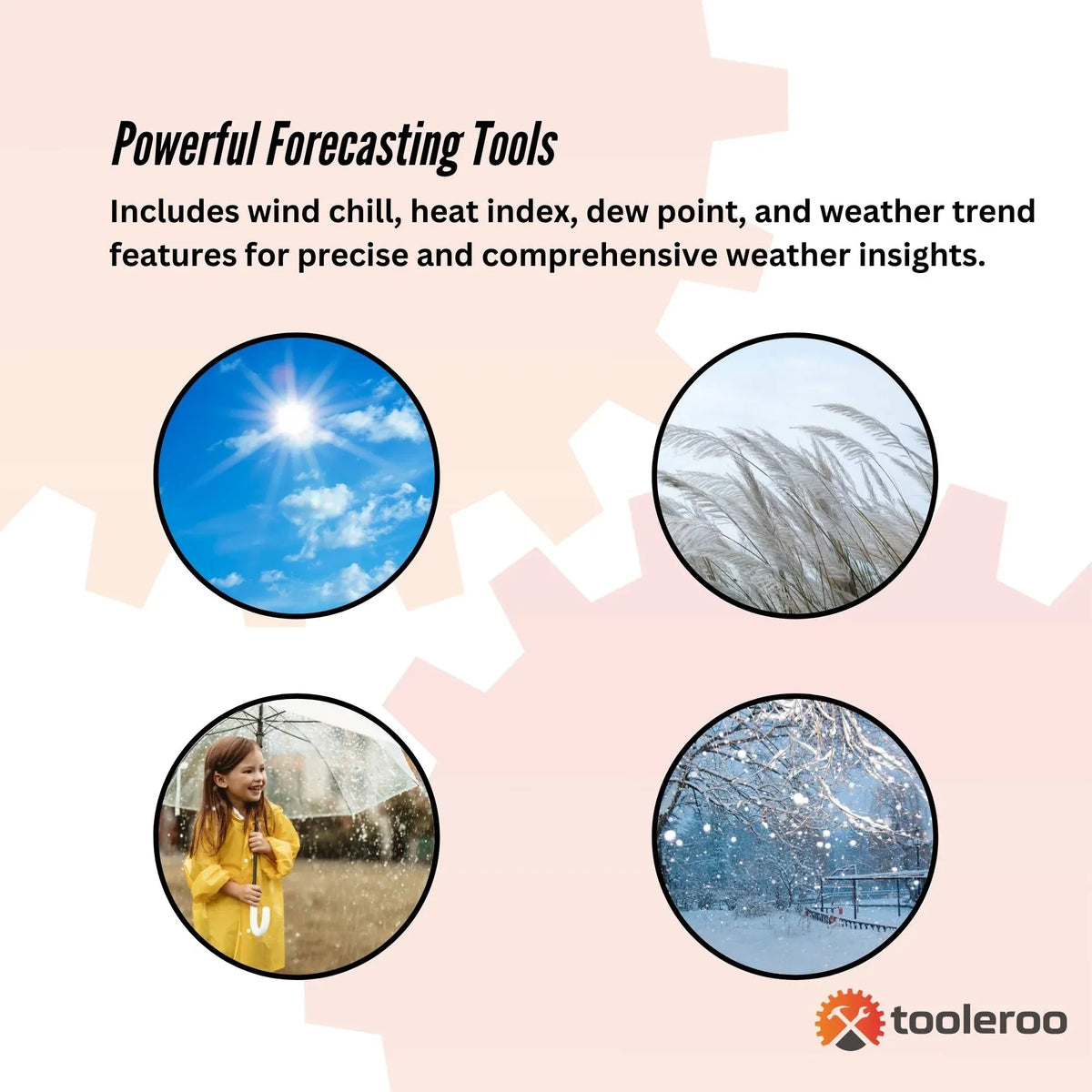 Tooleroo 7-in-1 Automatic Weather Station WiFi Outdoor Sensor Forecast